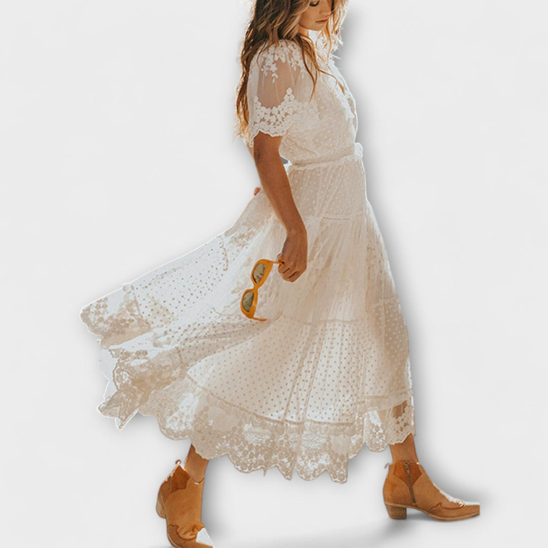 Helena | Midi šaty Lacey s V výstrihom