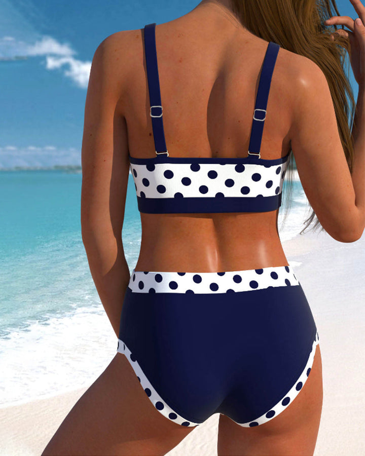 Liesbeth - Bikini s vysokým pásom a bodkovaným dizajnom