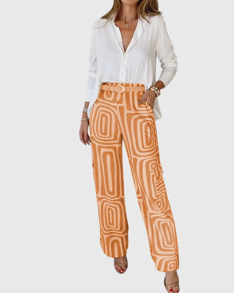 Clara | Štýlové nohavice + Bezplatná blúzka a opasok