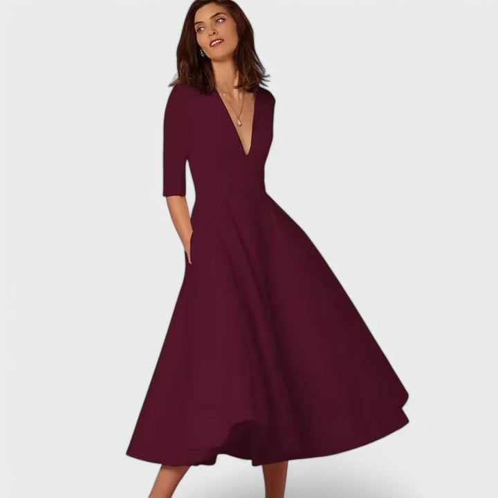 Helena | Elegantné šaty s V výstrihom