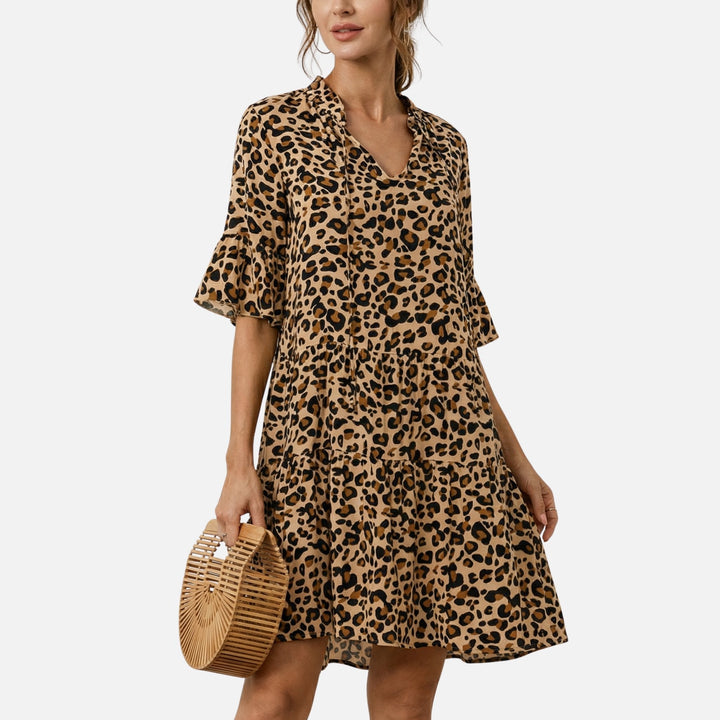Alexandra | Midi šaty s leopardím vzorom