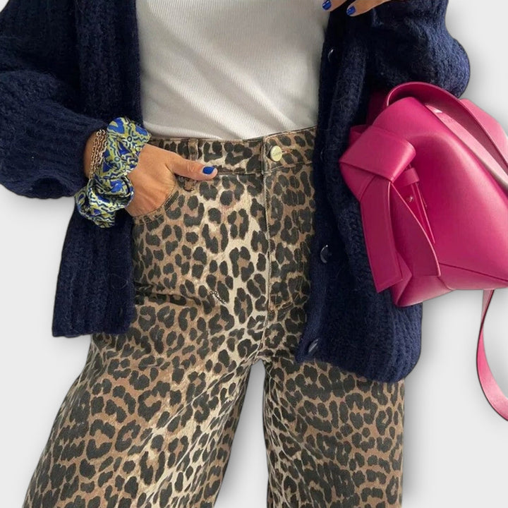 Carina | Vintage džínsy s leopardím vzorom