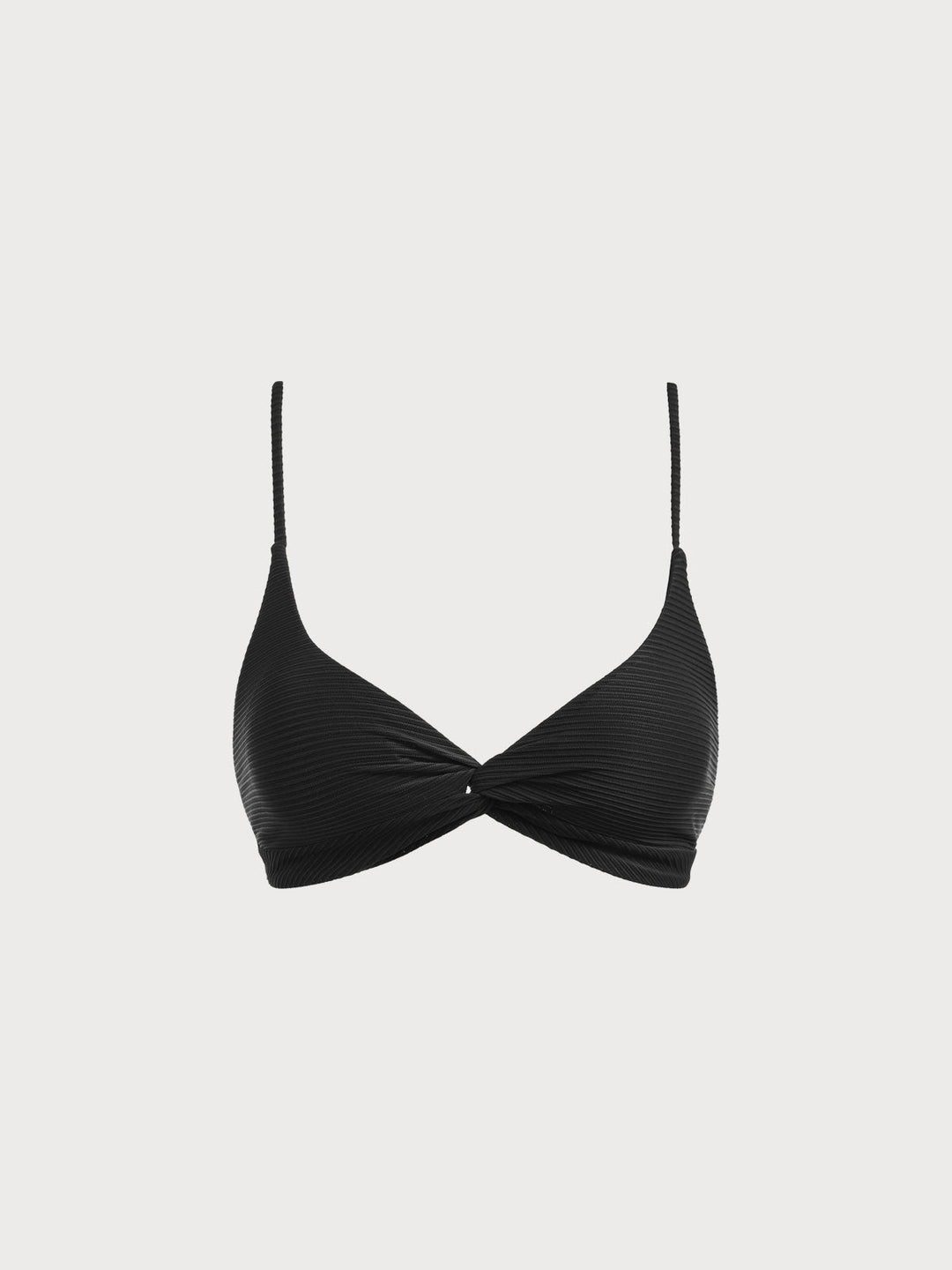 Čierny twist bez chrbta bikiny top