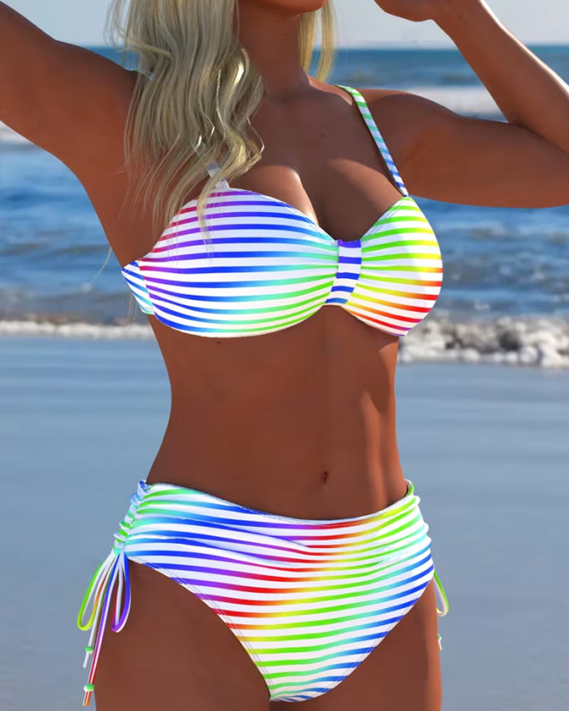 Anete - Pruhovaný Letný Bikini