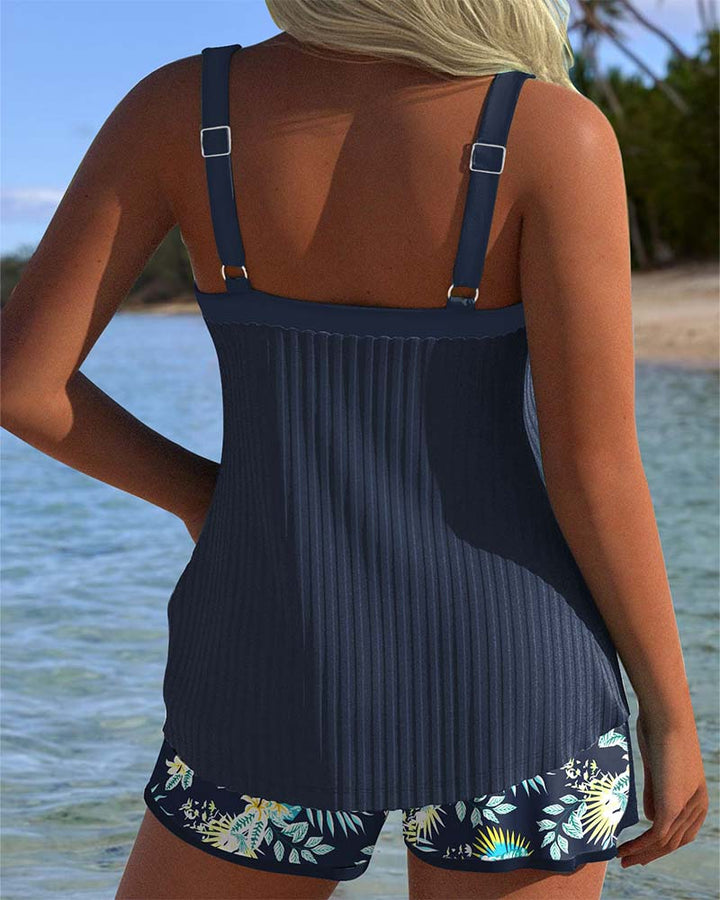 Laluna® | Tankini Prúžkované s Dvojdielnymi Plážovými Plavkami
