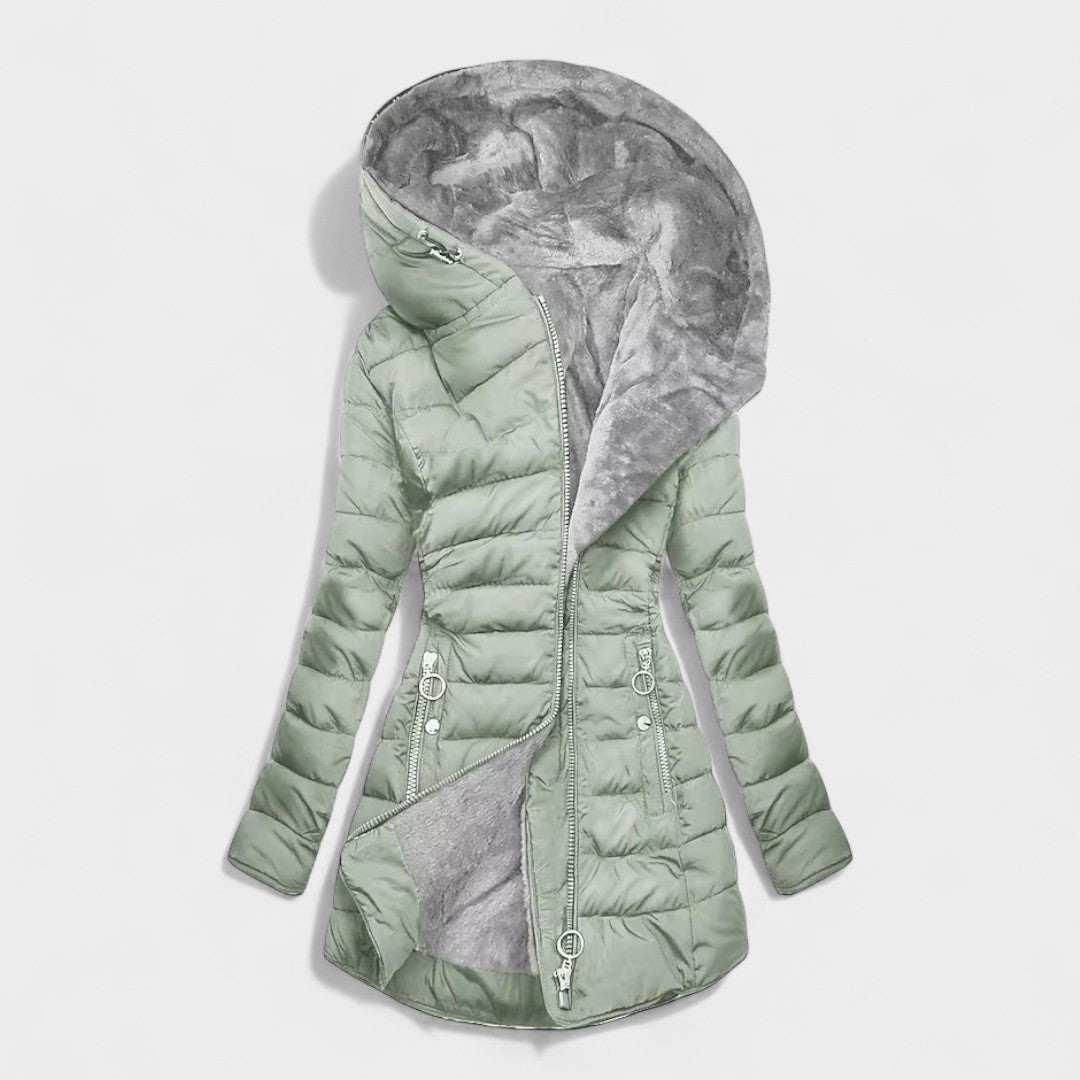 Beatrice | Šiltý kabát s umelou kožušinou