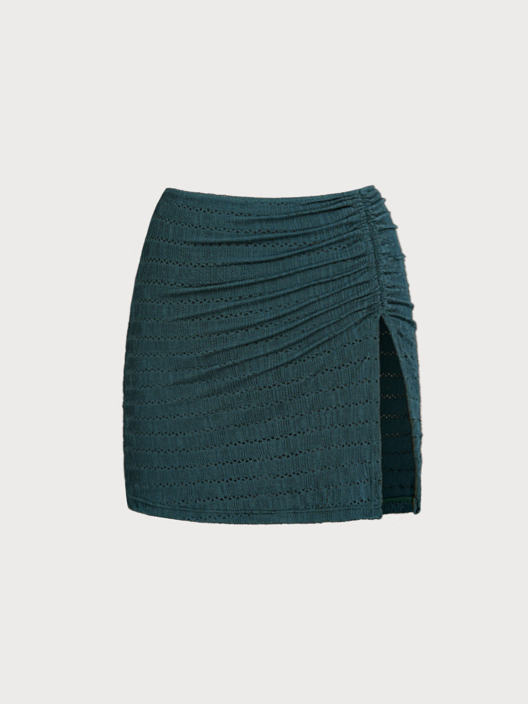 Tmavozelená textúrovaná sukňa