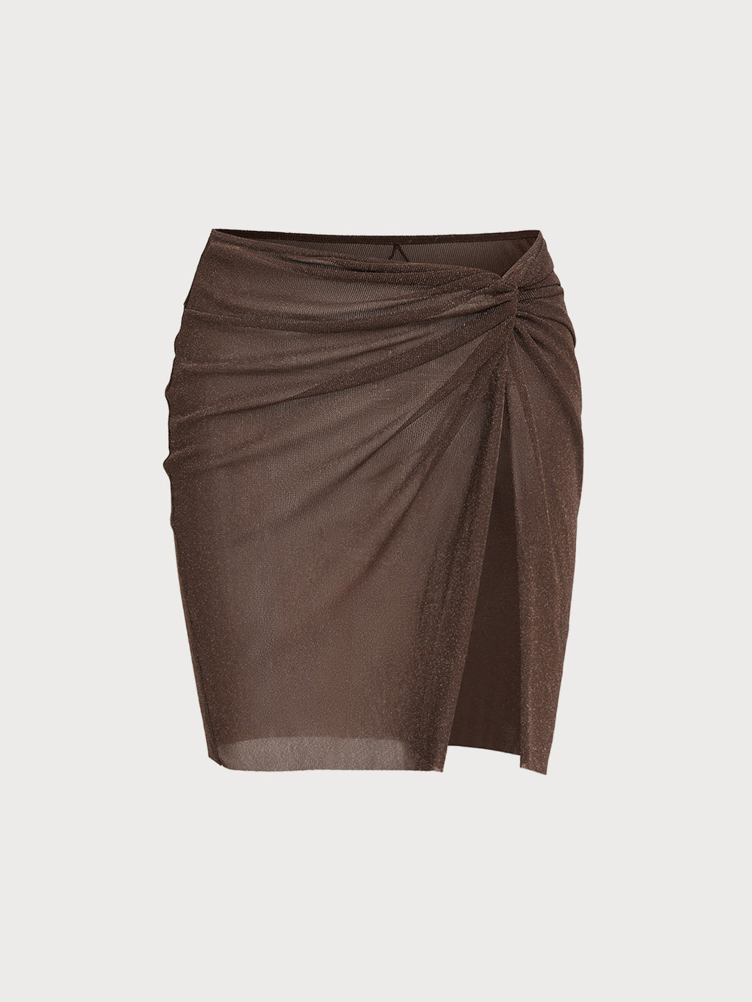 Tmavá káva Shimmer Cover Up sukňa