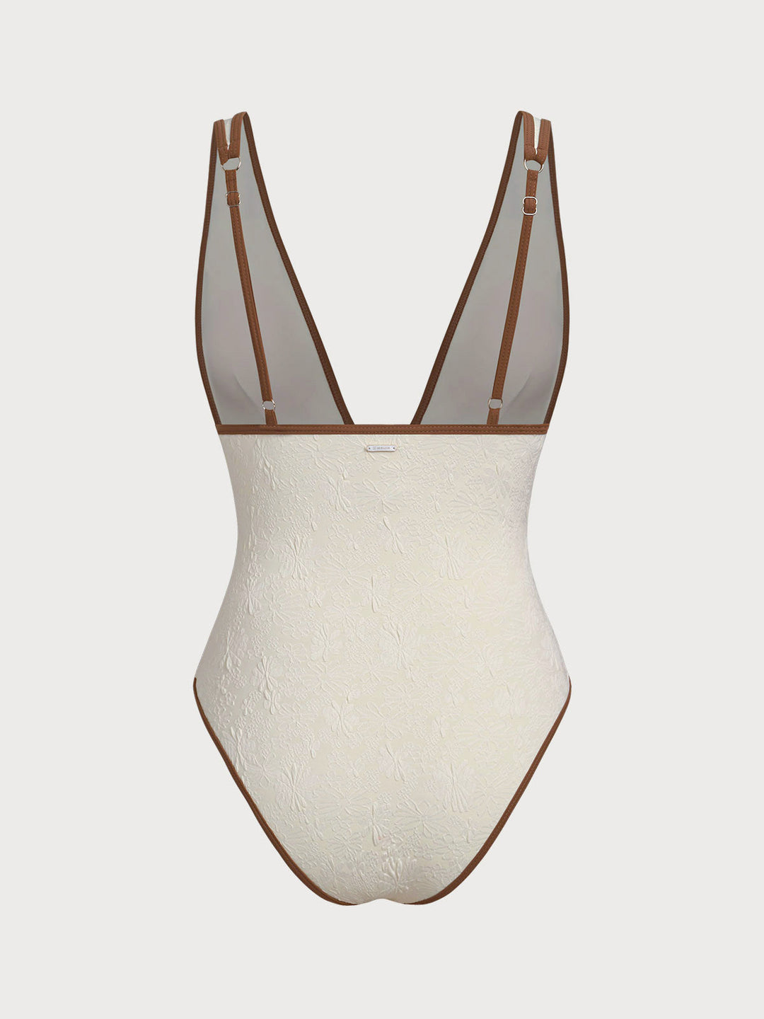 Off White V Neck Tie One-Piece Swimsuit
