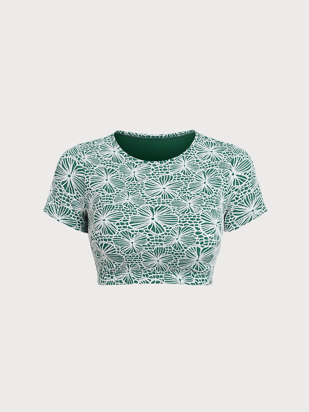 Zelený Jacquard Surf Krátky Rukáv