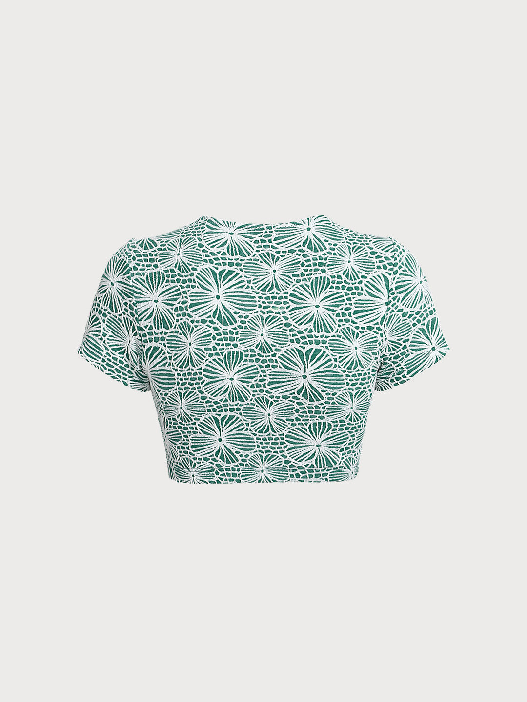 Zelený Jacquard Surf Krátky Rukáv