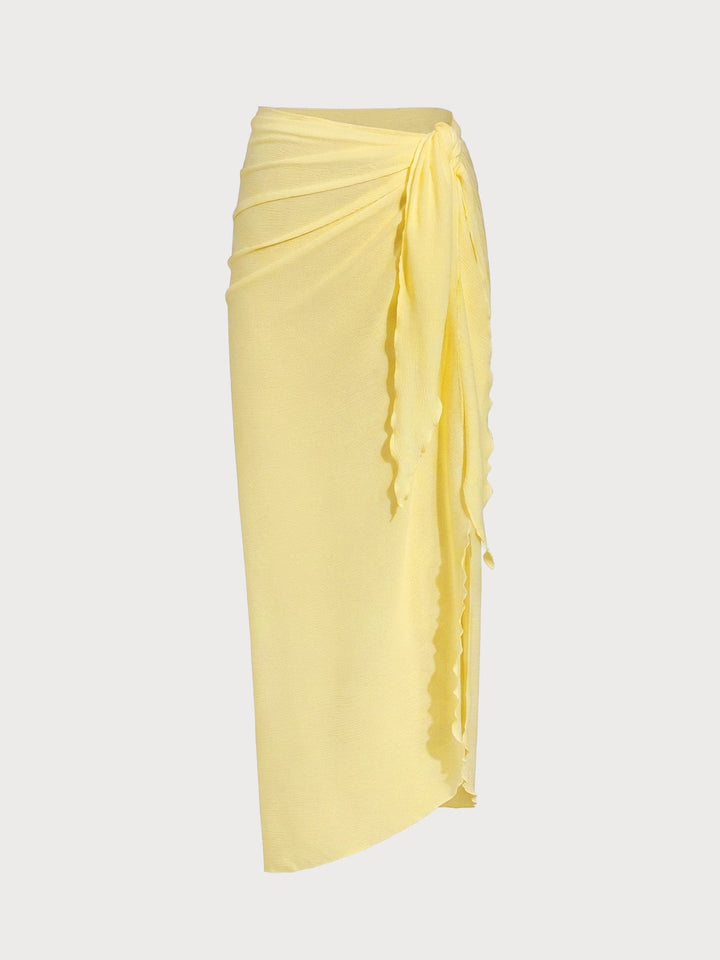 Mäkký žltý plážový sarong