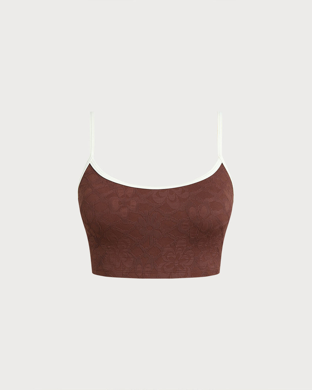 Tmavá káva Spaghetti Strap Crop